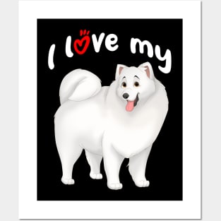 I Love My Samoyed Dog Posters and Art